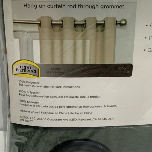 ECLIPSE Liberty Sage Light Filtering Curtain Panels Pair 2 52 in x 95 in NEW NIP - Picture 7 of 8